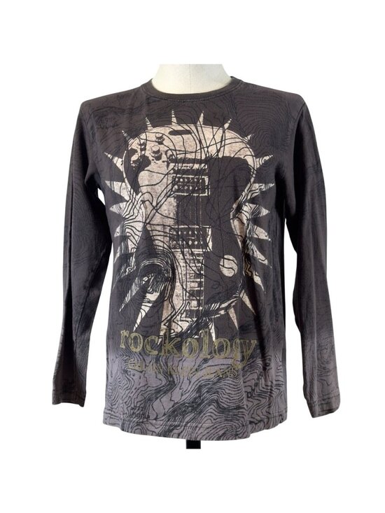 Calvin Klein Jeans Other - Calvin Klein Jeans Shirt Rockology Graphic Size Large Brown Long Sleeve Guitar